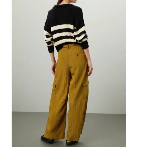 Madewell Drapey Wide Leg Cargo Pants in Spiced Olive, sz 4 - Picture 3 of 16